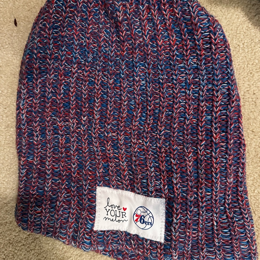 Love Your Melon Red and Blue Knitted Beanie sixers